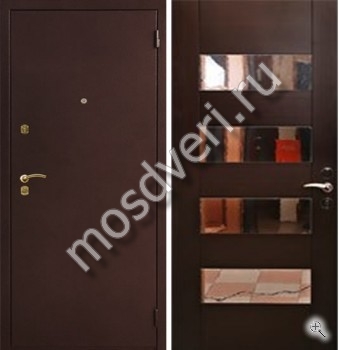 Входная дверь с зеркальными элементами - купить от производителя Мосдвери Входная дверь с зеркальными элементами